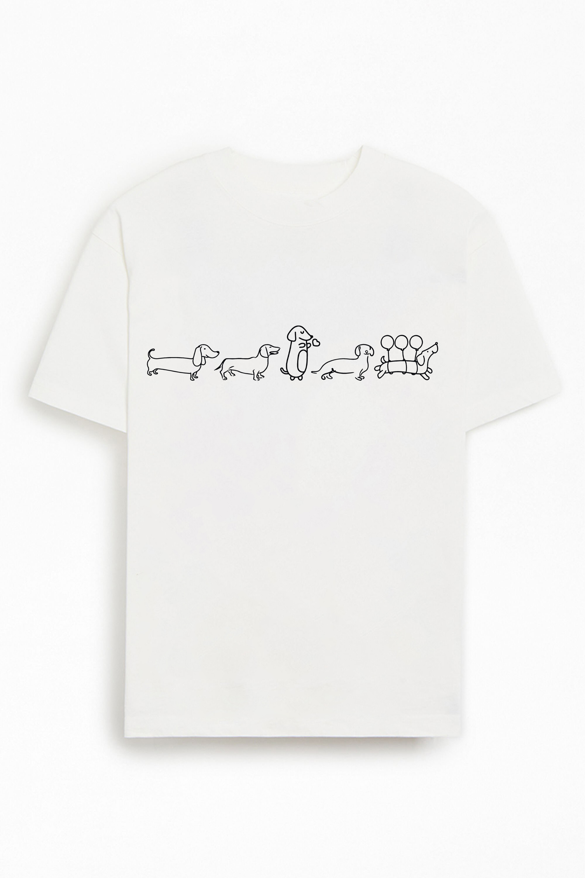 Wiener Dogs Parade Line Art T-Shirt