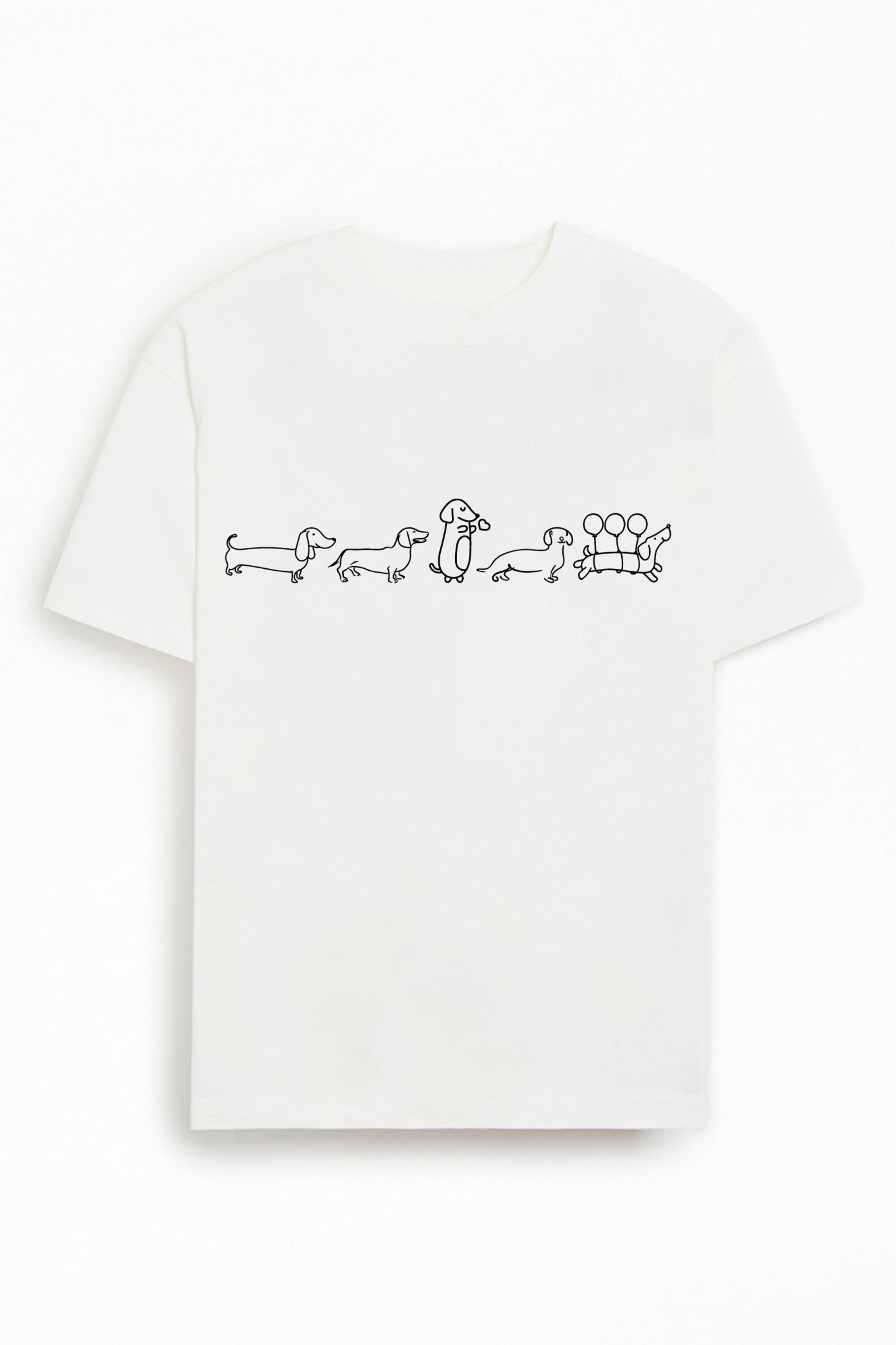 Wiener Dogs Parade Line Art T-Shirt