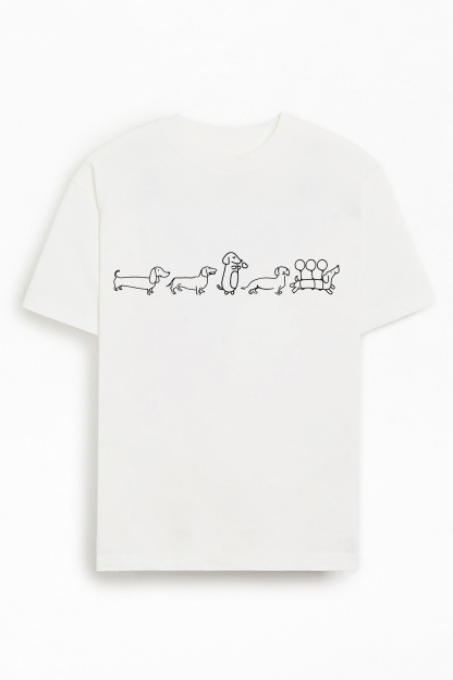 Wiener Dogs Parade Line Art T-Shirt