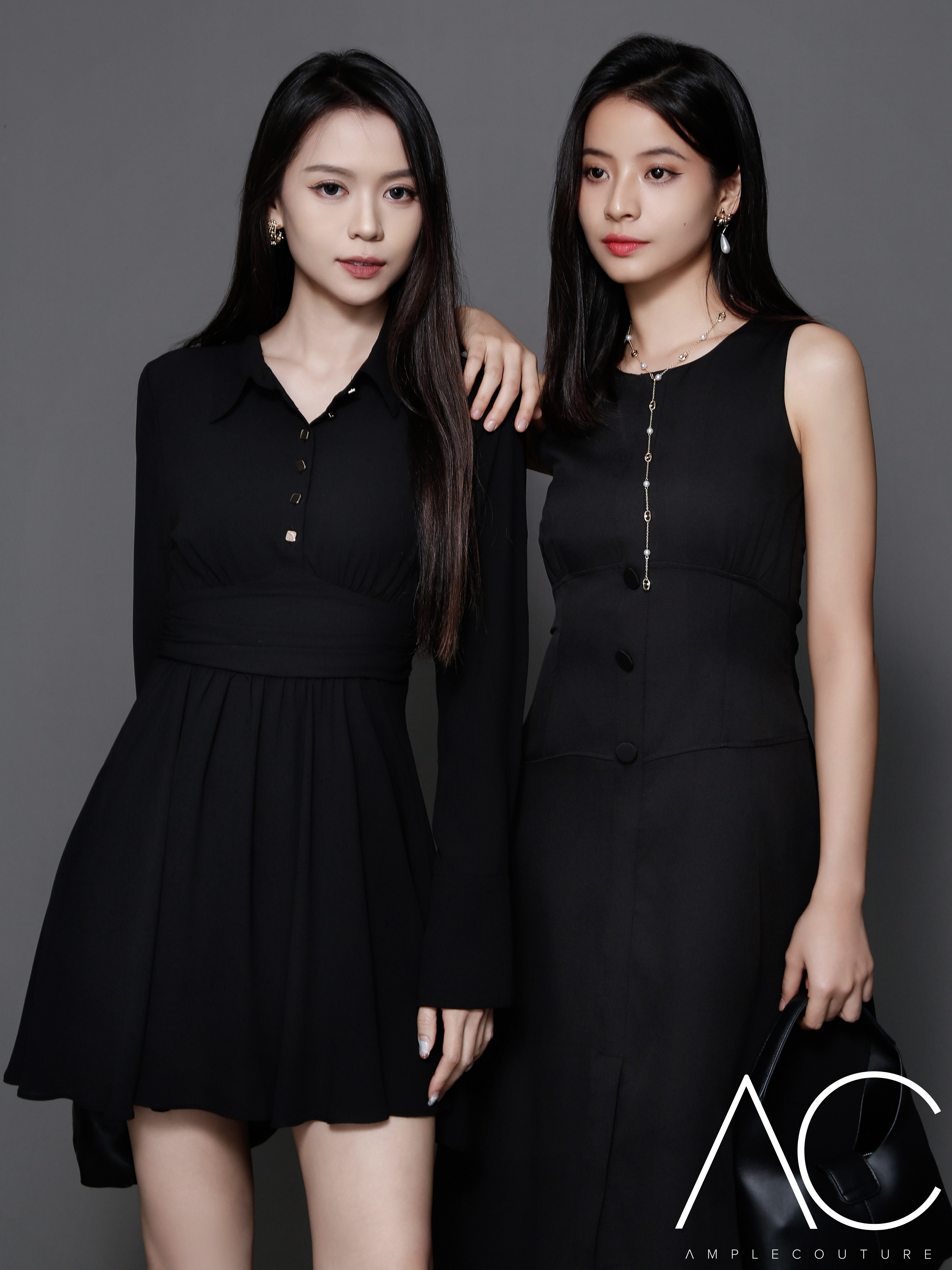 Long Sleeve Back Zip Front Decorative Button Jumpsuit AC549