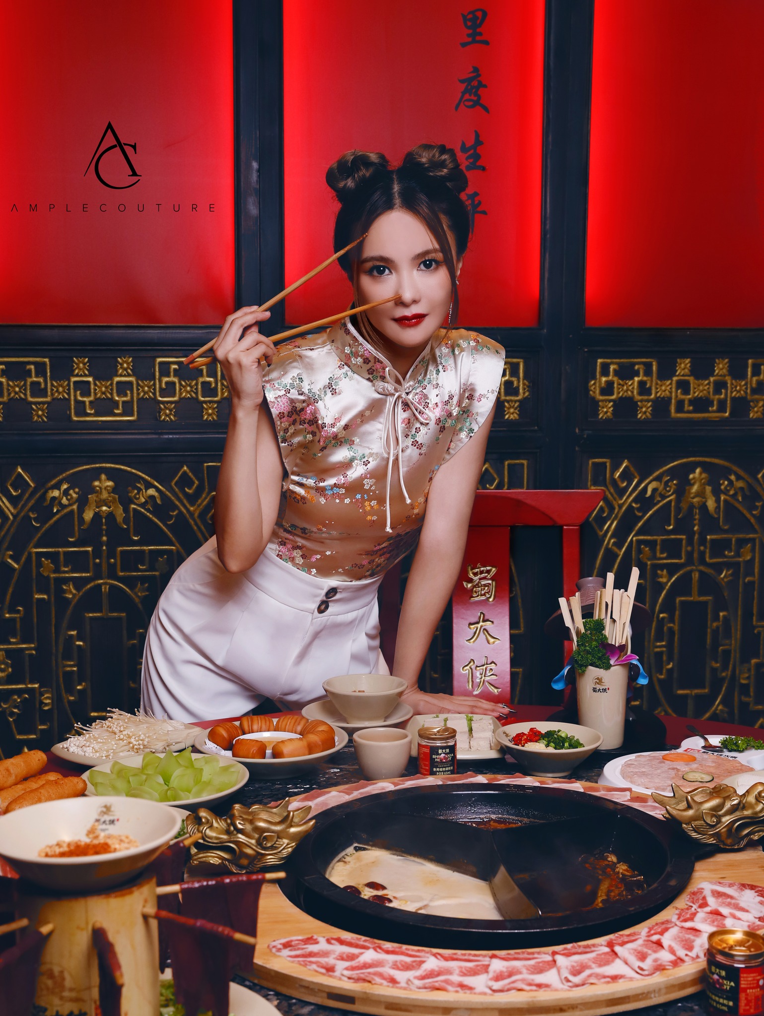 Cheongsam Floral Top AC059