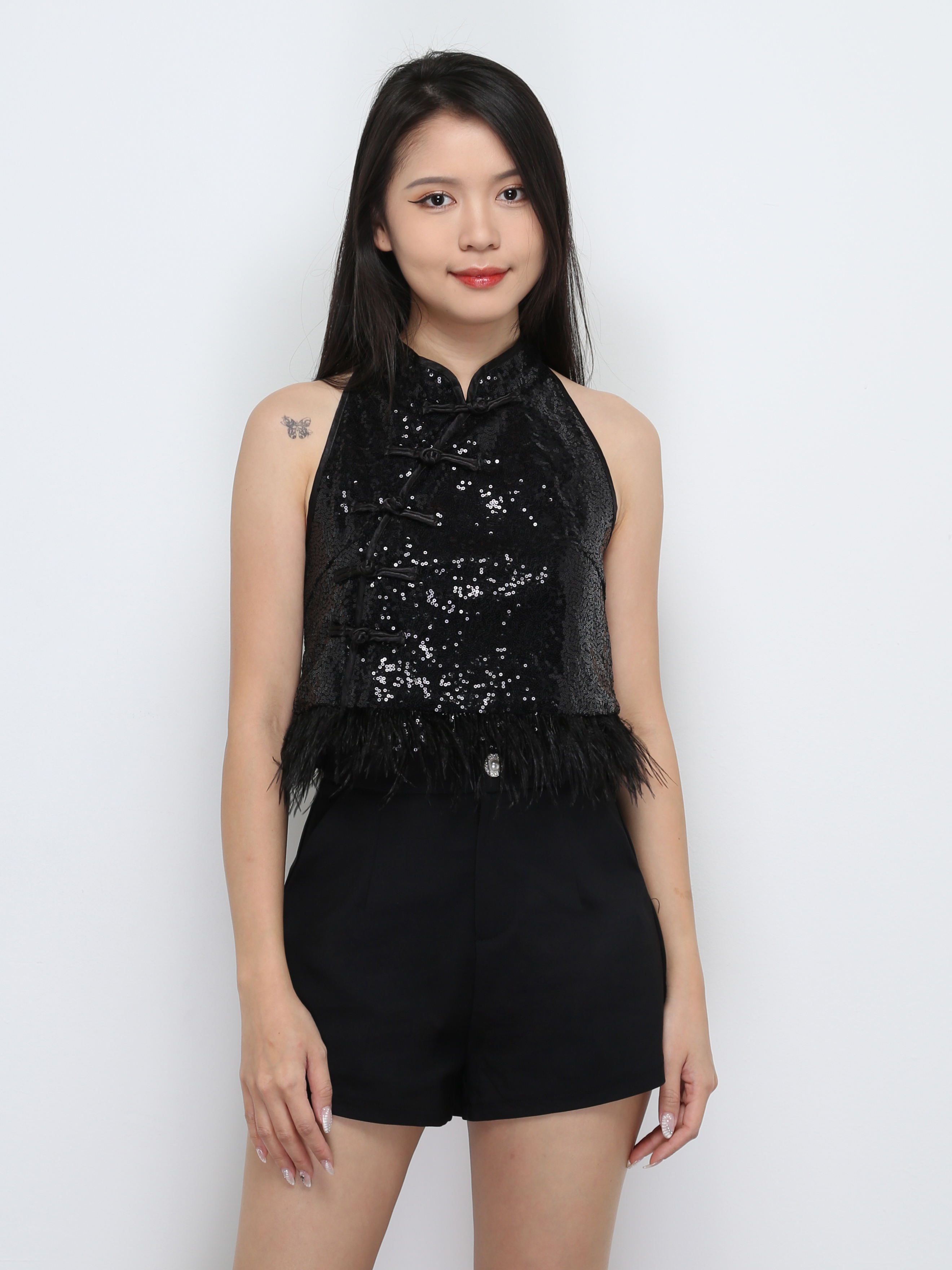 Sleeveless Bling Bling Top With Short Pants Set 32646 (SPO)