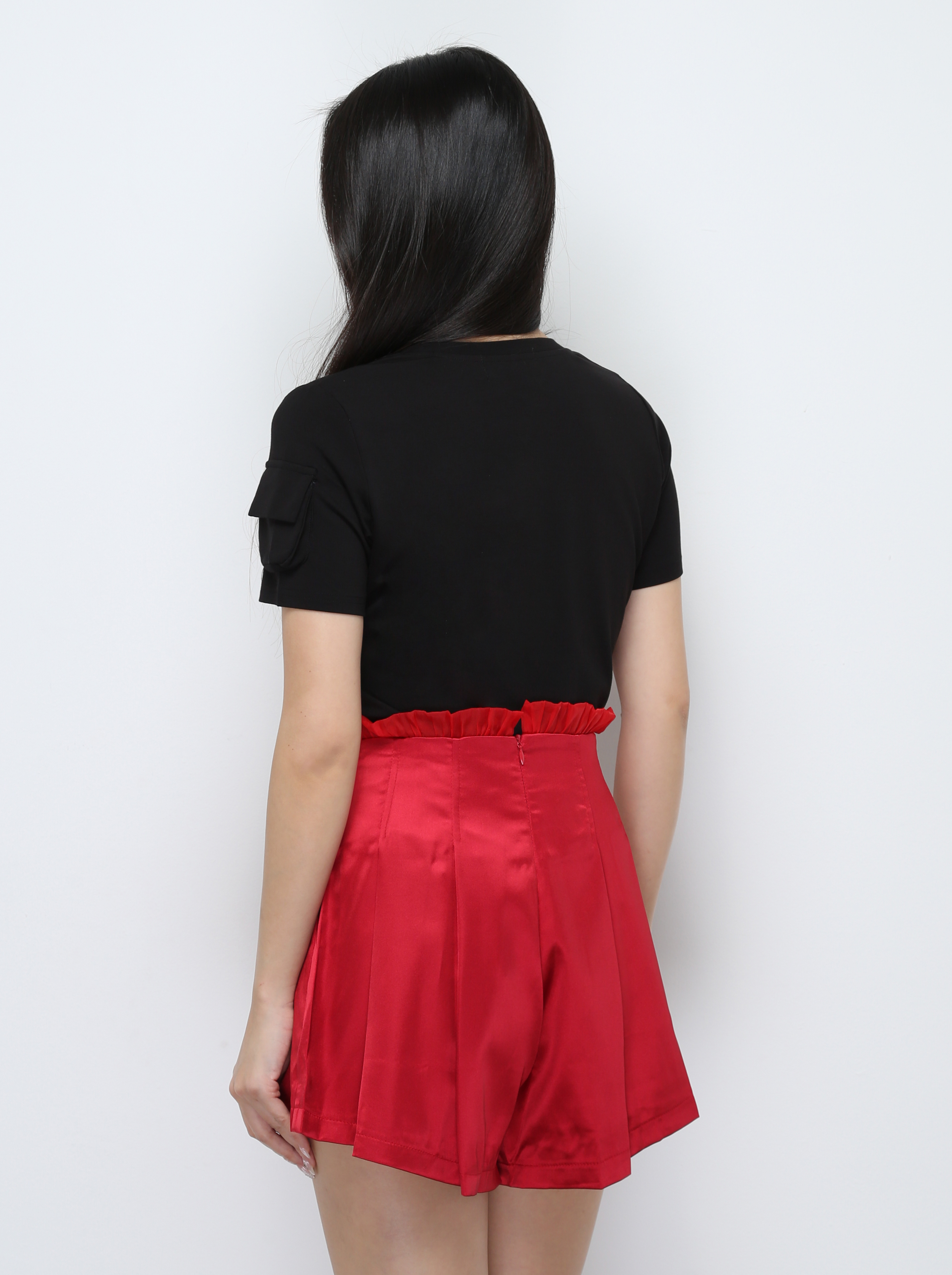 Front Button Pleated Short Pant 33057