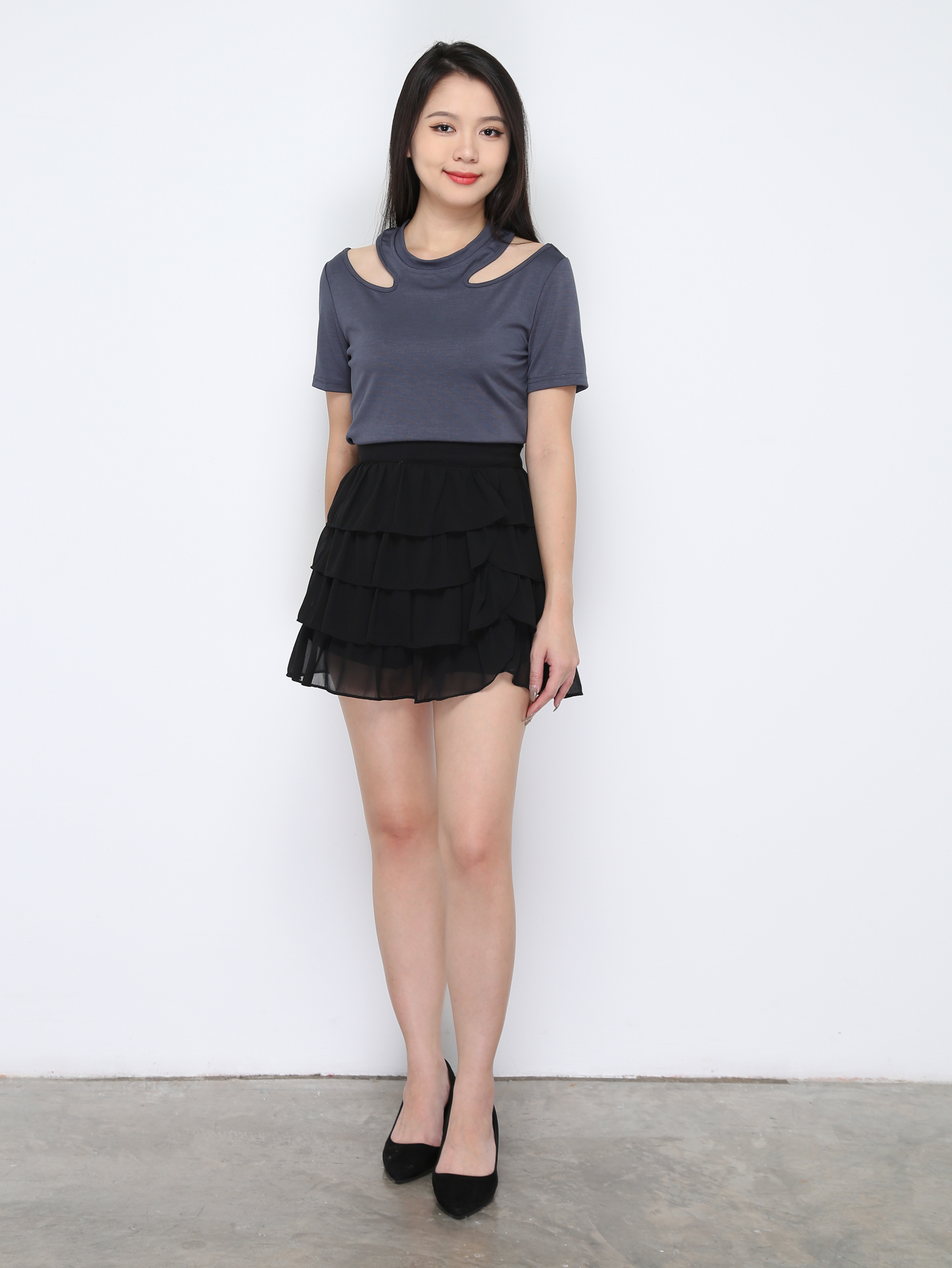 Layered Net Skirt Pants 33564