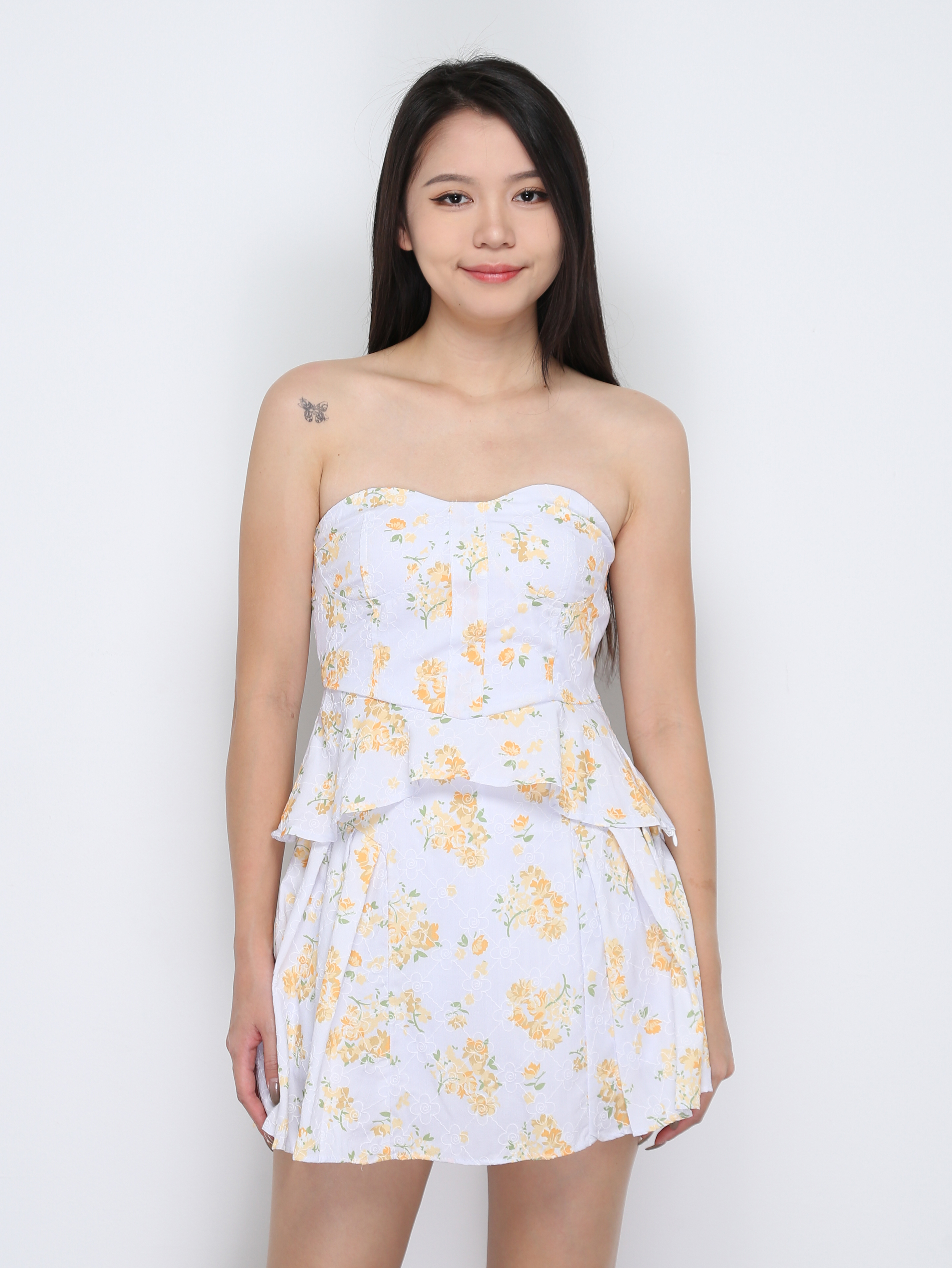 High Waist Floral Side Pleated Skirt Pants 33567