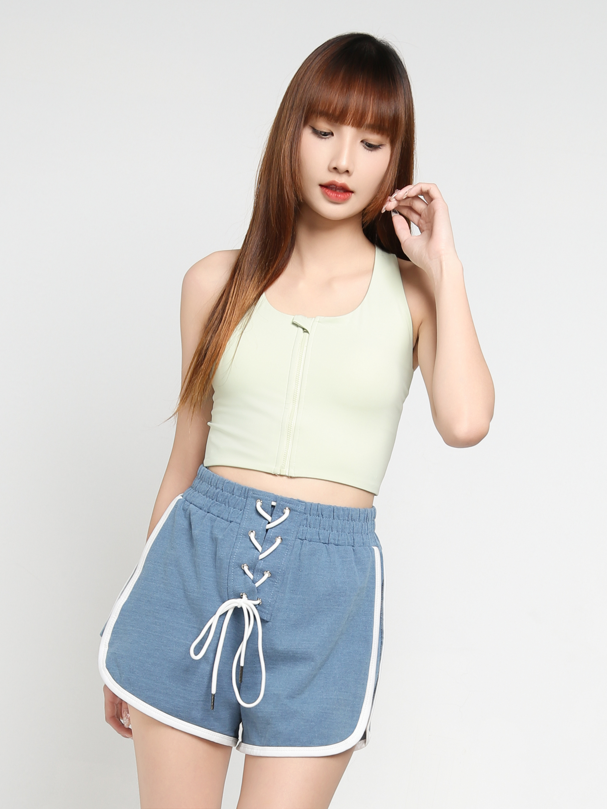 Waist Drawstring Denim Short Pants 33487