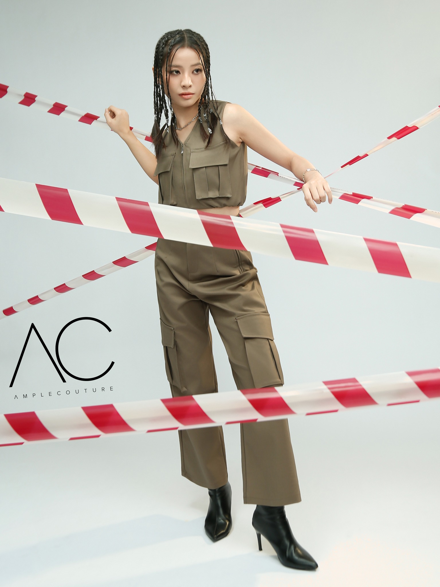 Sleeveless Front Zip With Long Pants Set AC767