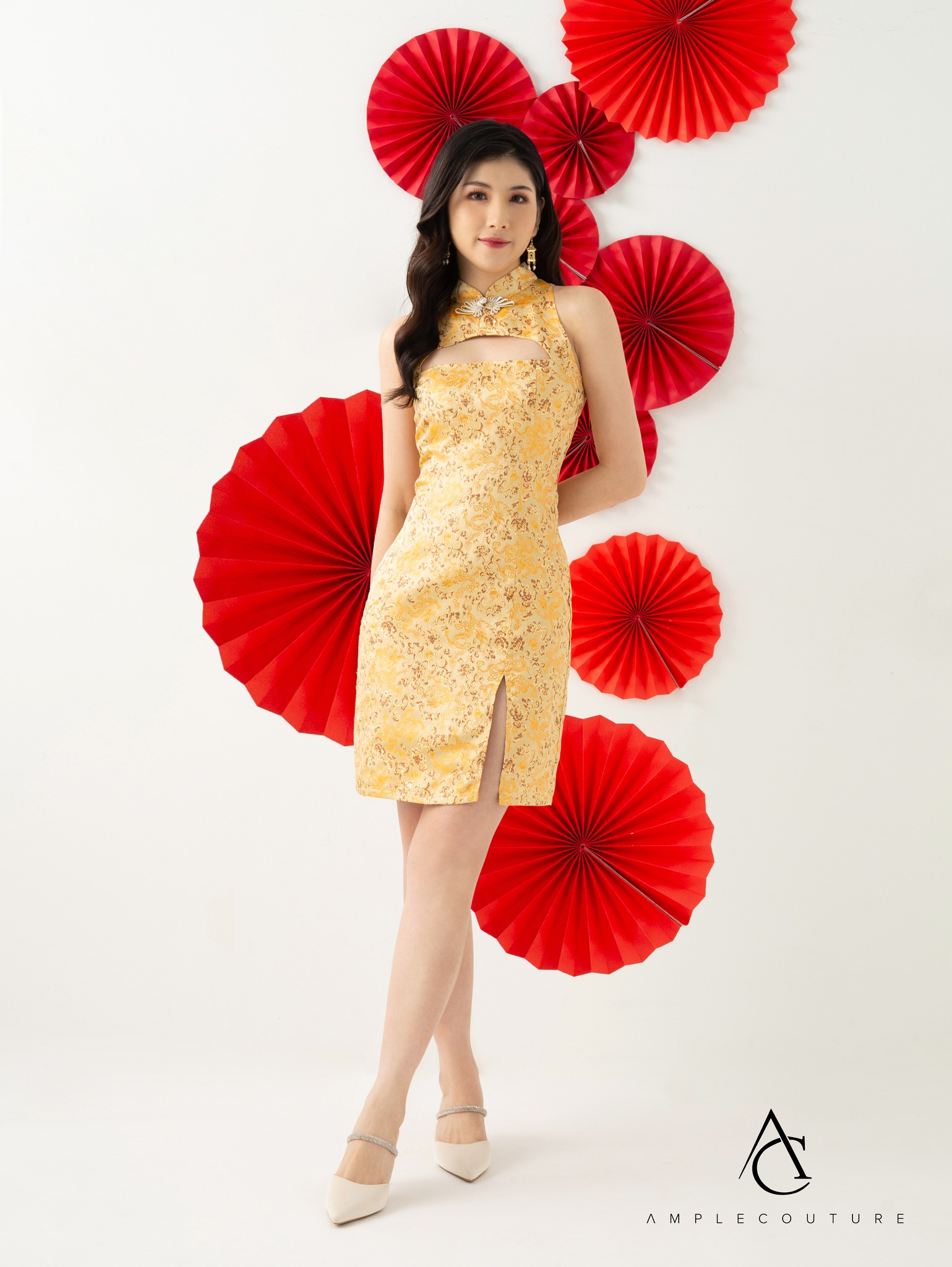 Cheongsam Sleeveless Front Hole Dress AC704 (SPO)