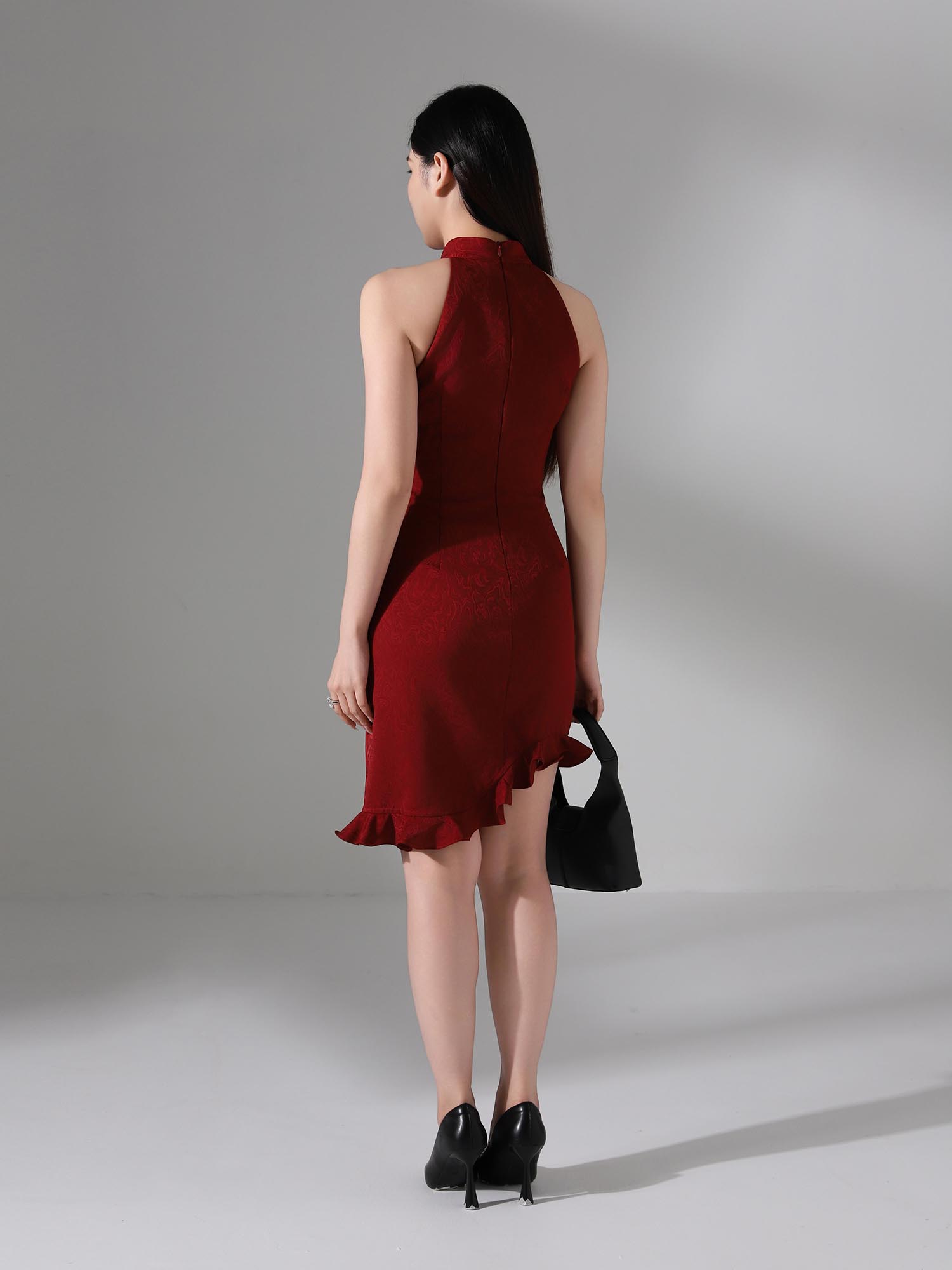 Ruffle Halter Neck Cheongsam AC153