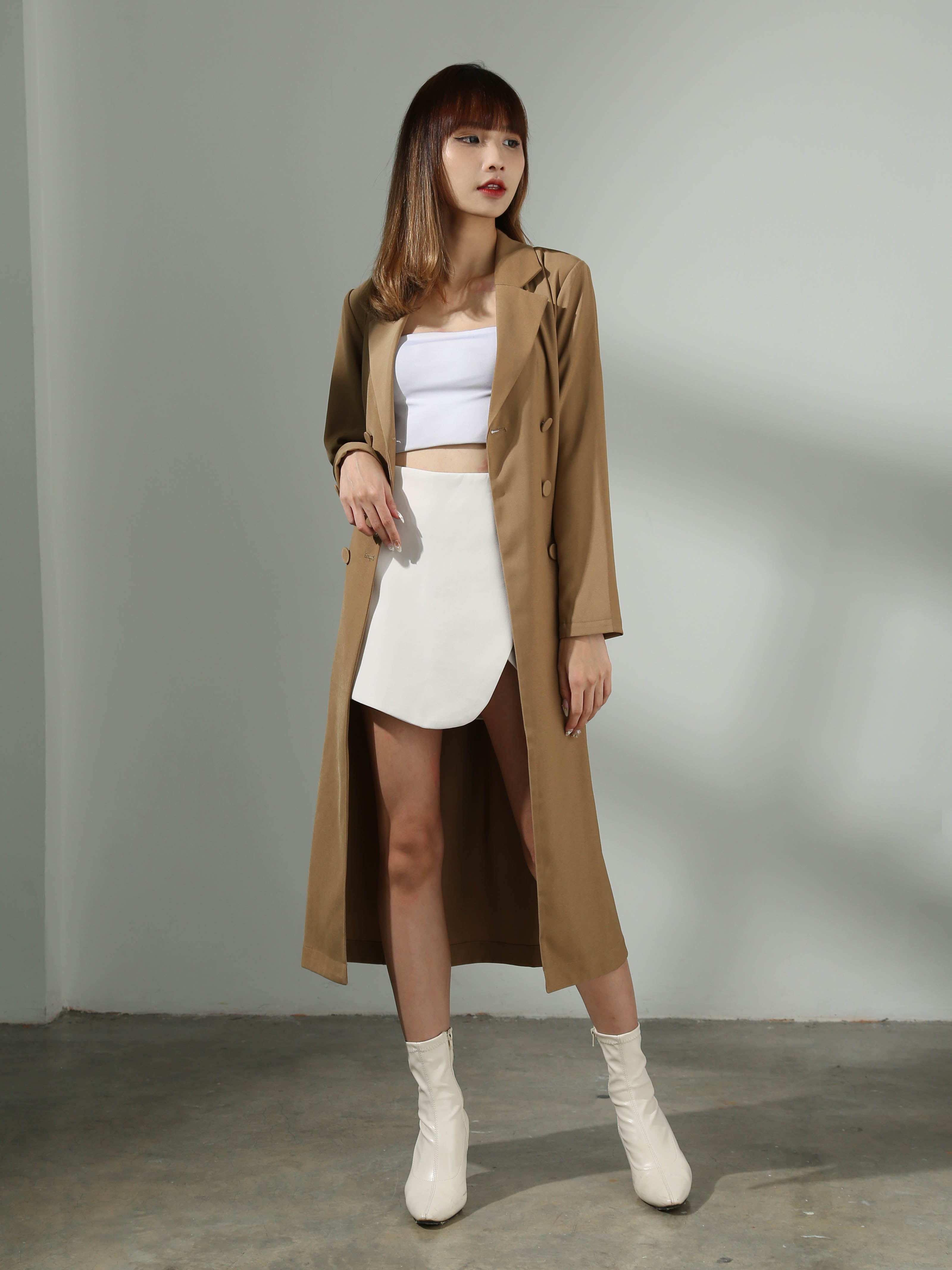 [PREORDER] Front Button With Belt Long Sleeve Dress AC426