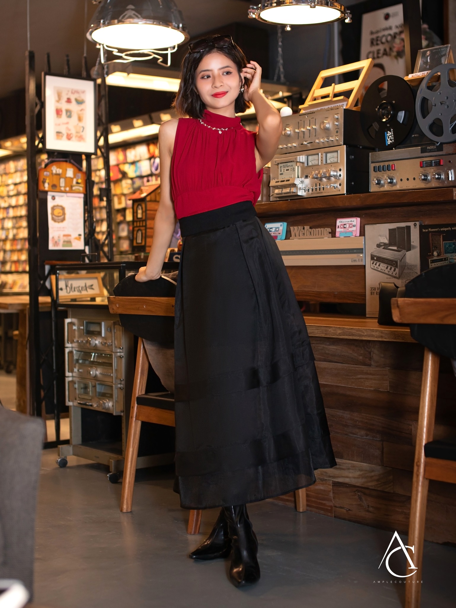 High Waist With Net Long Skirt AC423