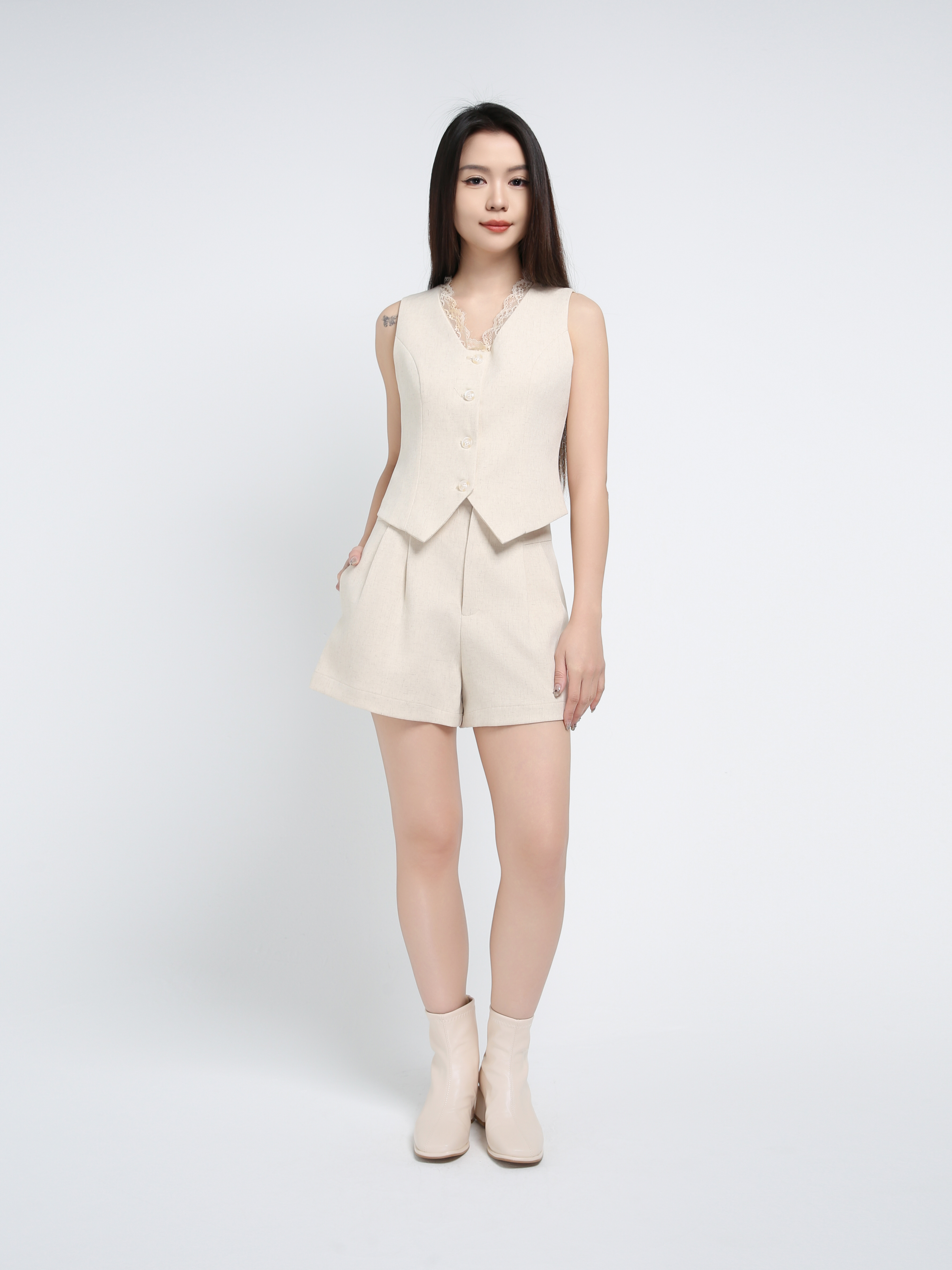 High Waist Side Pkcet Short Pants AC576