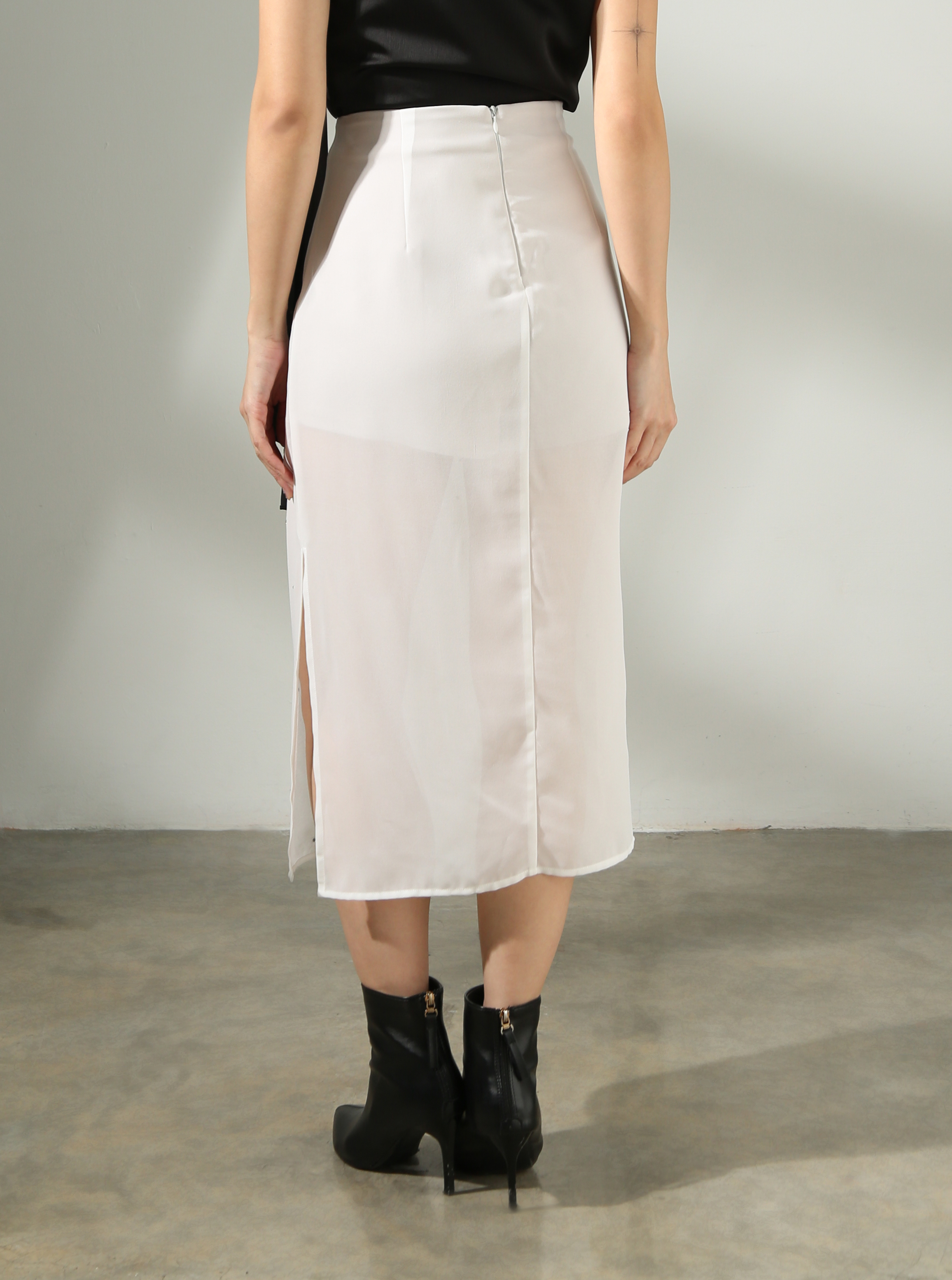 Mesh With Decorative Diamond Skirt Pant AC822