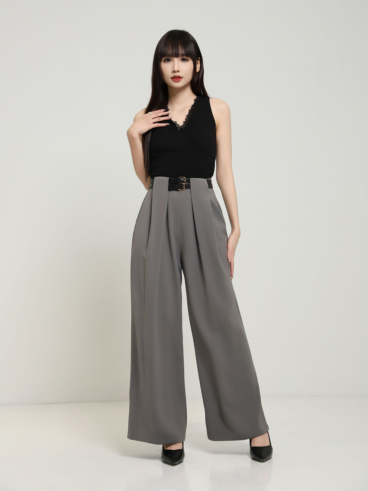 High Waist Wide Leg Long Pants AC916
