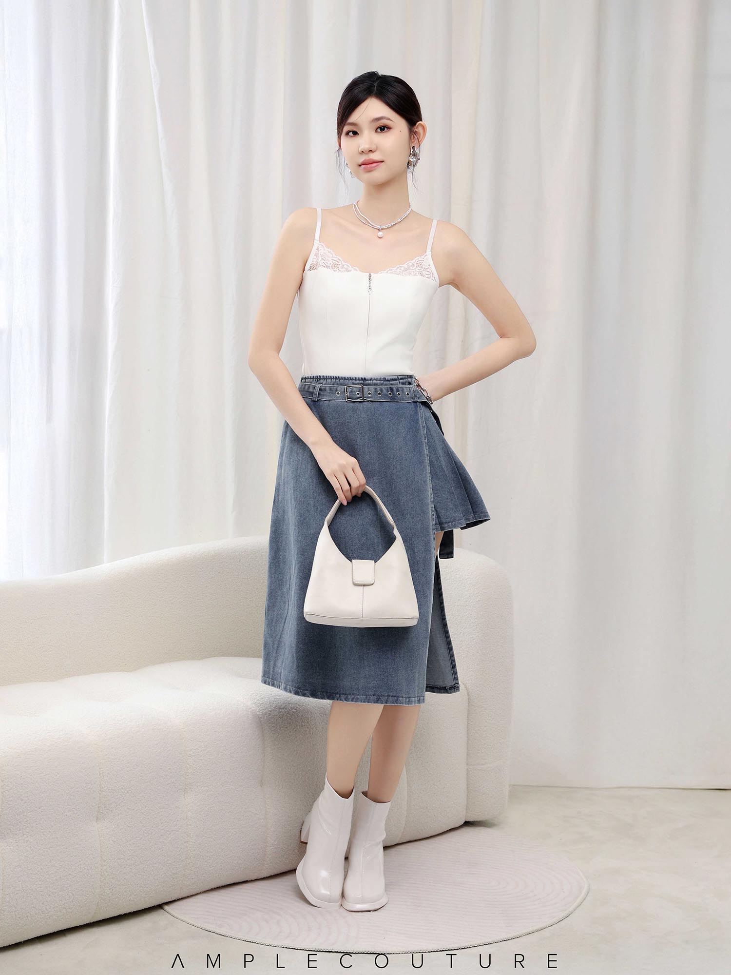 With Lace Front Zip Top AC918