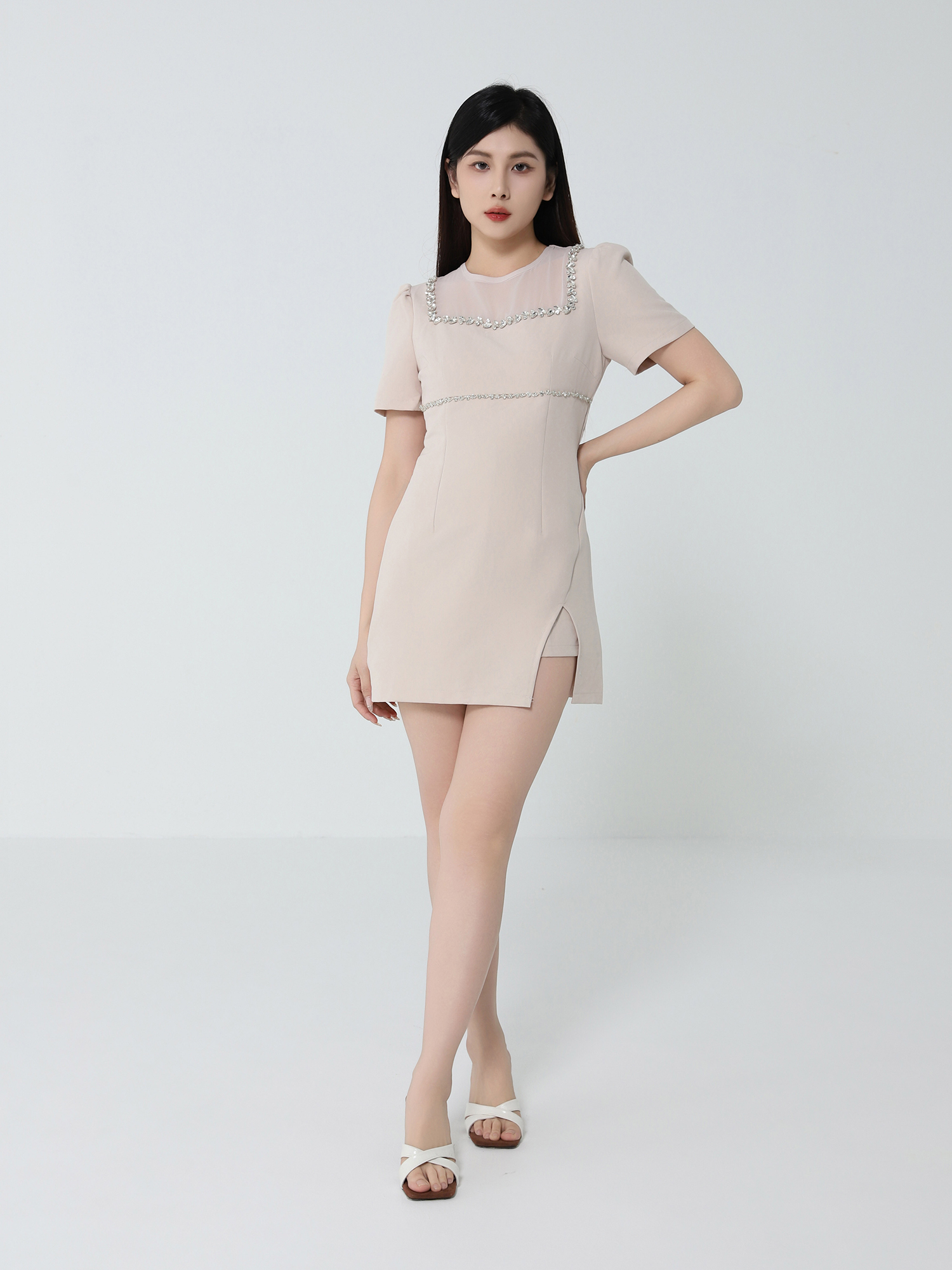 Net With Decorative Diamond Jumpsuit 46502