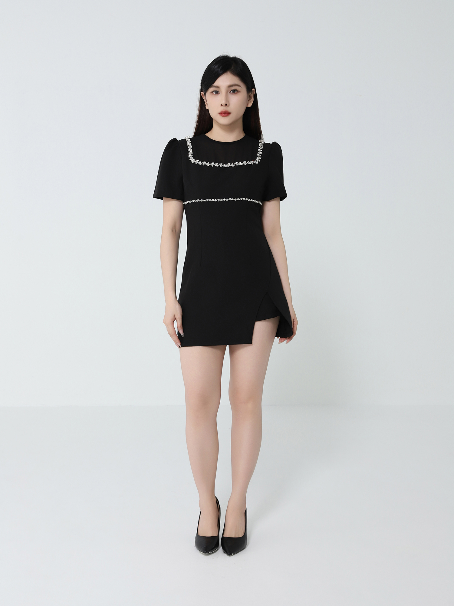 Net With Decorative Diamond Jumpsuit 46502