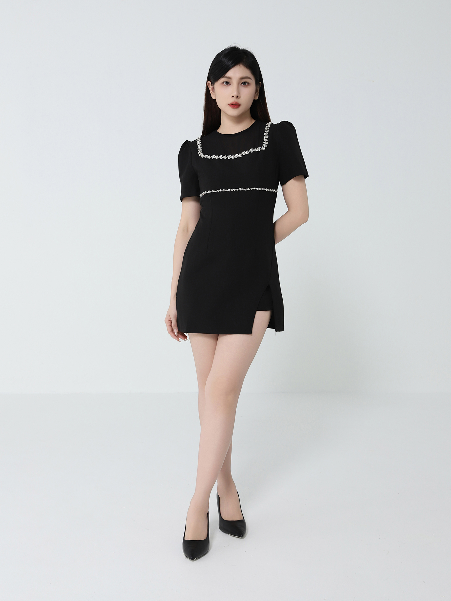 Net With Decorative Diamond Jumpsuit 46502