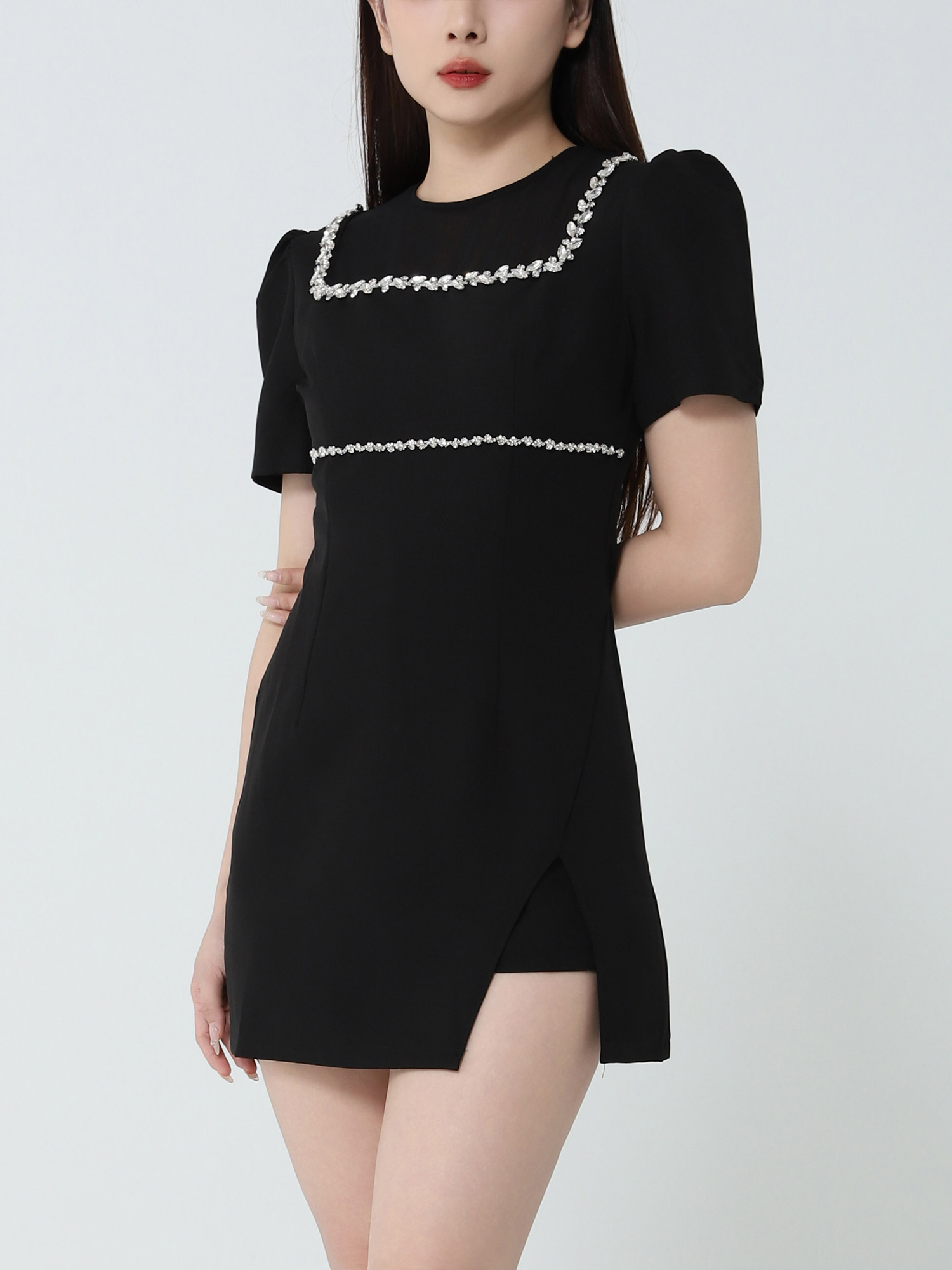 Net With Decorative Diamond Jumpsuit 46502