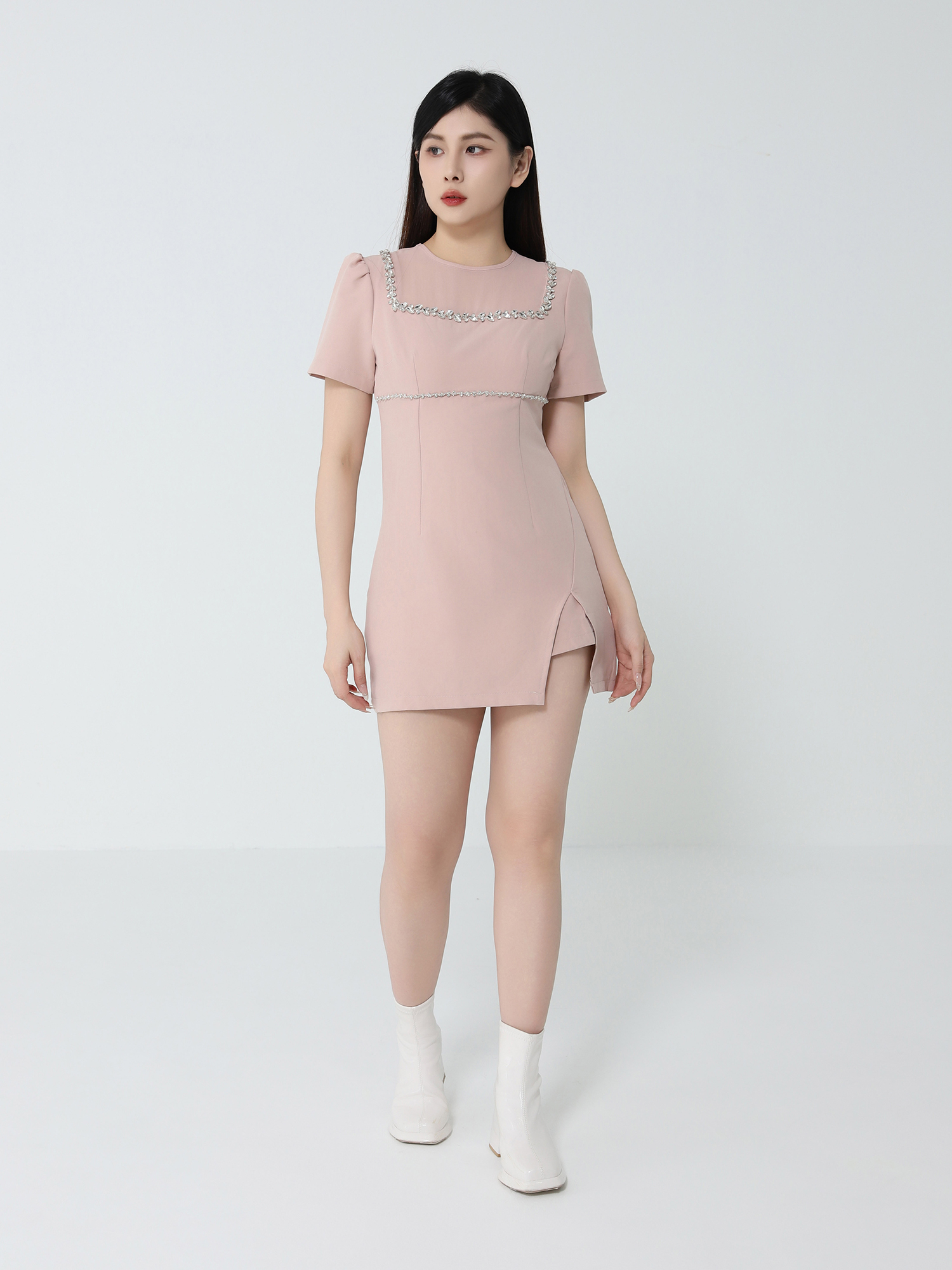 Net With Decorative Diamond Jumpsuit 46502