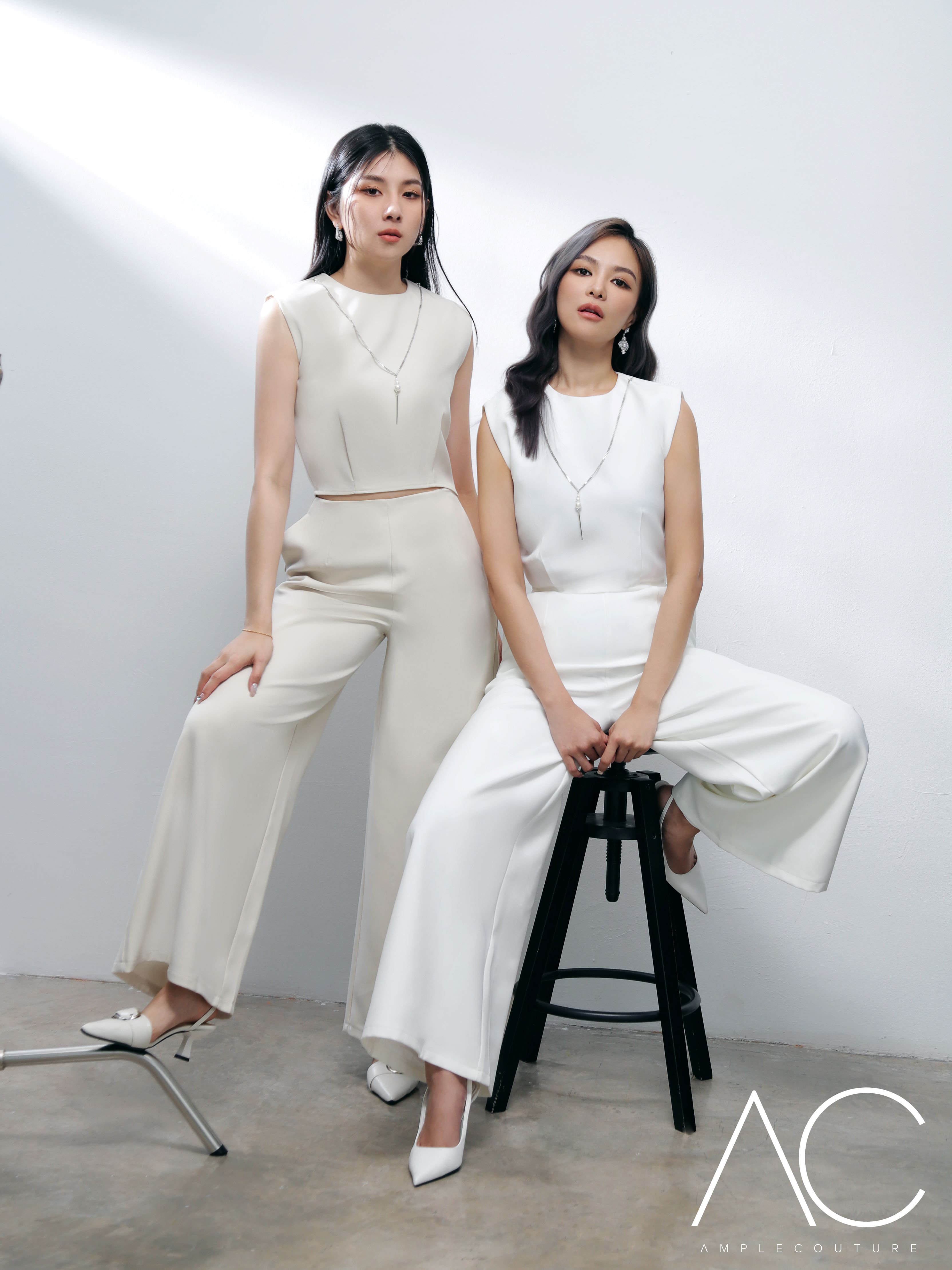 Sleeveless With Chain Top With Long Pant Set AC728