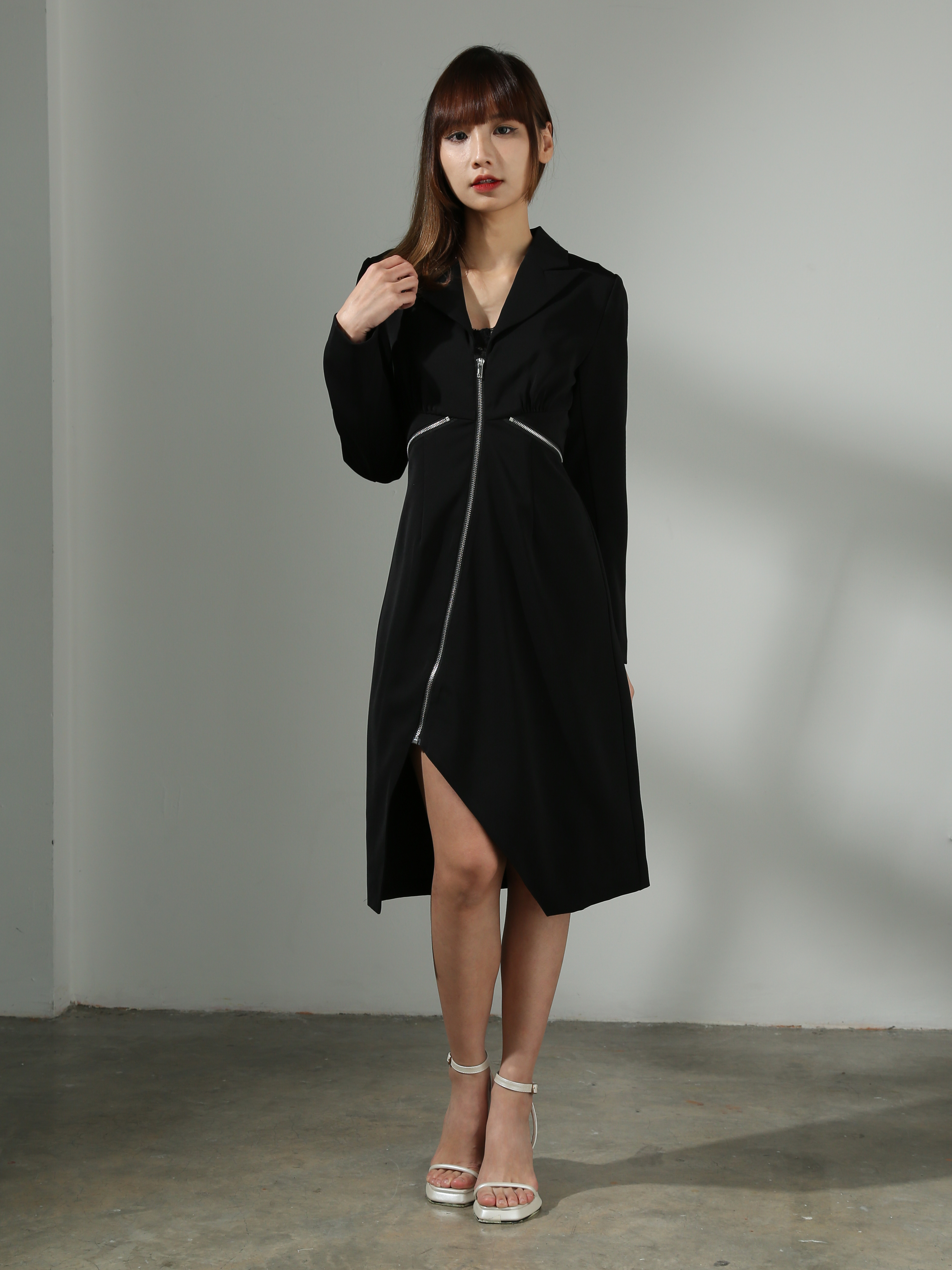 [PREORDER] Front Zip Irregular Long Dress AC424