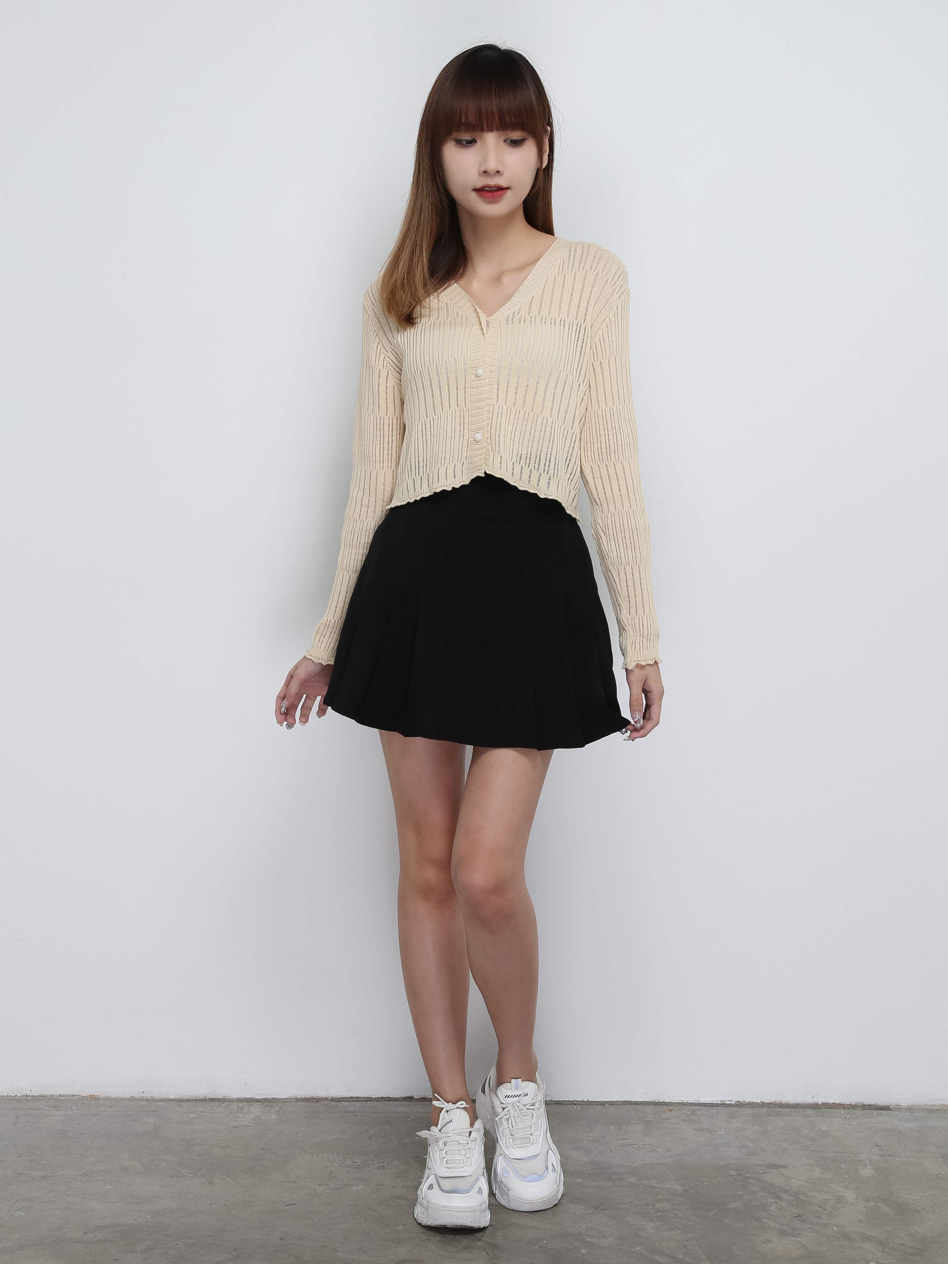 High Waist Side Pleated Skirt Pants 32621