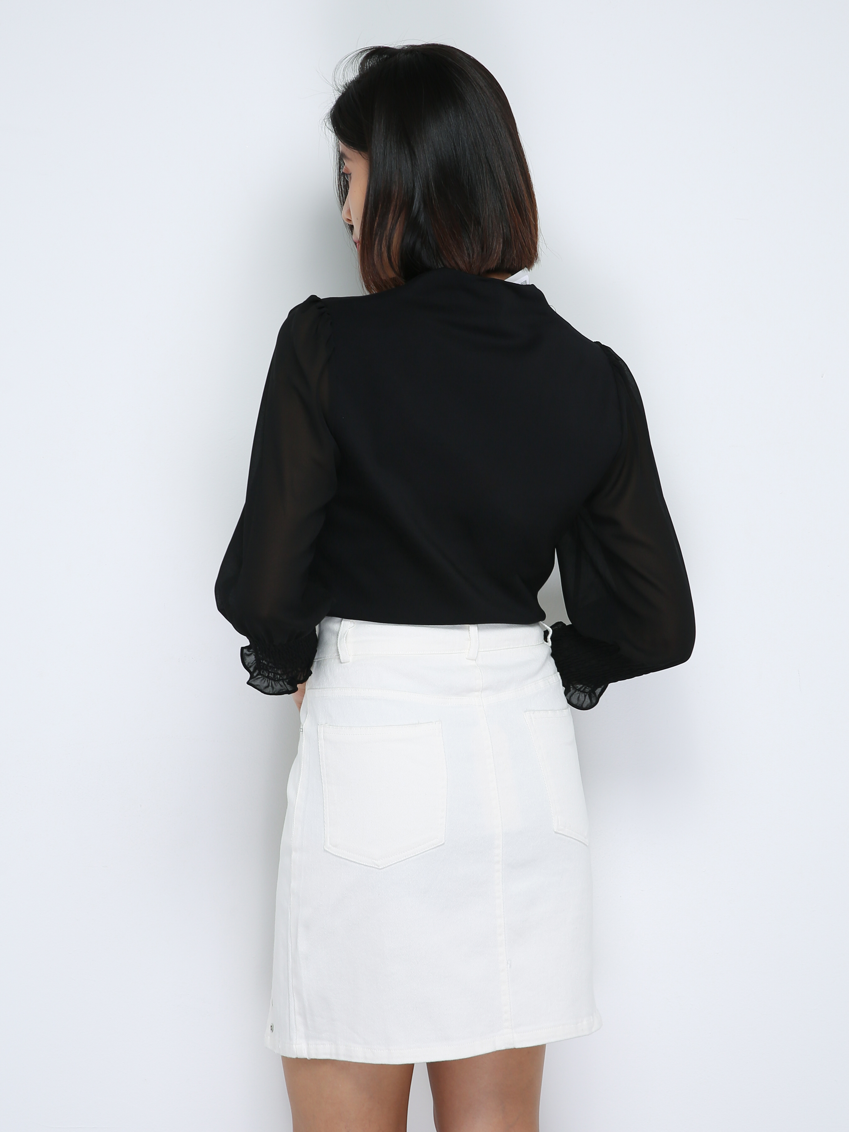 Decorative Ring Buckle With Split Skirt Pants 33914