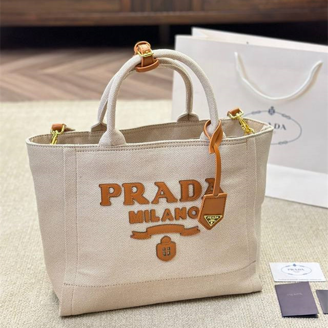 【関税・送料無料】Prada キャンバスショッピングバッグ ☆送料関税込☆】PRADA プラダ キャンバスショッピングバッグ