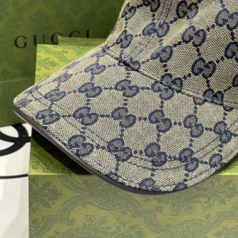 Original GG canvas baseball hat with Web in beige and blue | GUCCI®