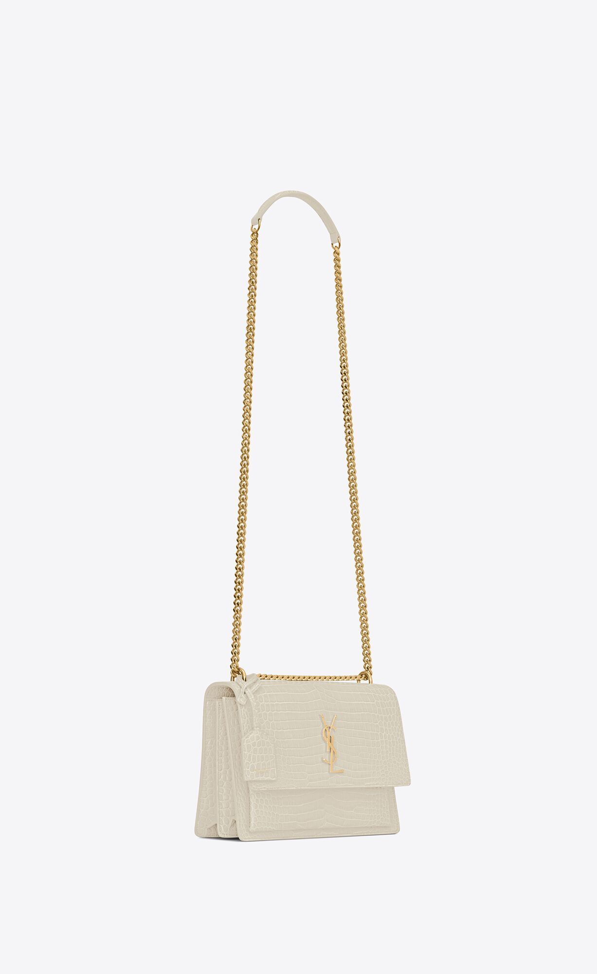 YSL  SUNSET MEDIUM IN CROCODILE-EMBOSSED LEATHER   442906