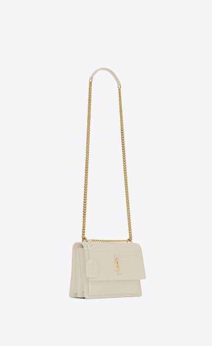 YSL  SUNSET MEDIUM IN CROCODILE-EMBOSSED LEATHER   442906