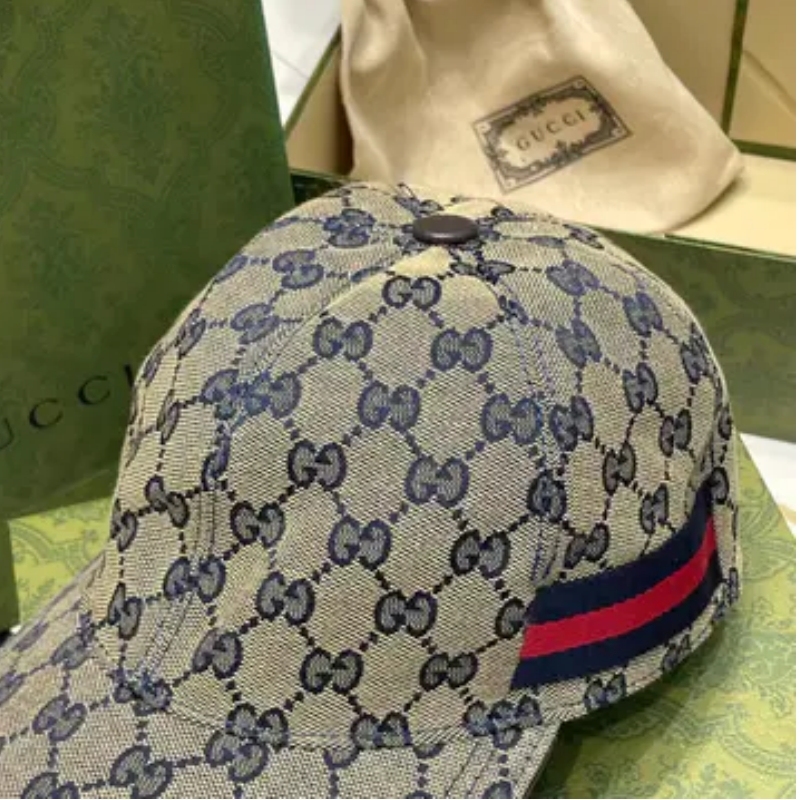 Original GG canvas baseball hat with Web in beige and blue | GUCCI®