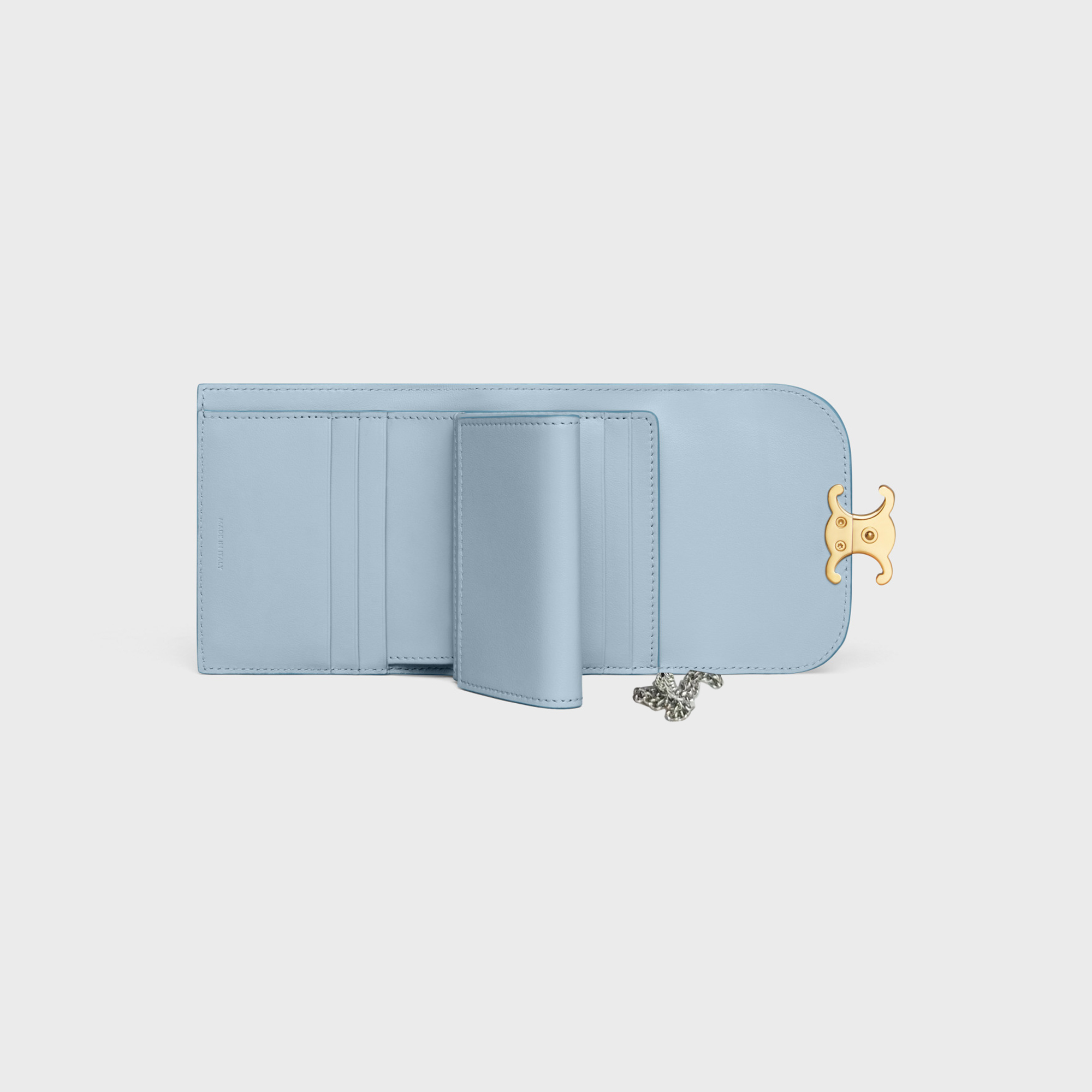 チェーンウォレット マーゴ /スモール フラップウォレット トリオンフ / シャイニーカーフスキン ブラック