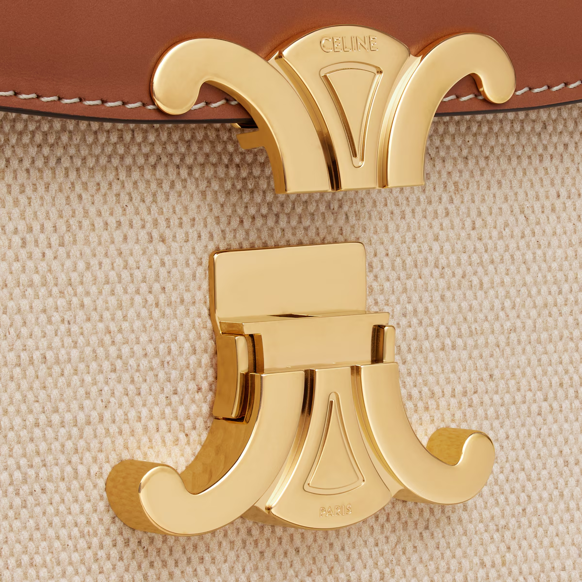 クラシック トリオンフ バッグ / テキスタイル & カーフスキン / ナチュラル / タン