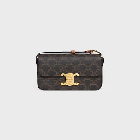 ショルダーバッグ クロード / トリオンフキャンバス＆カーフスキン タン CELINE】ミニ クロード トリオンフキャンバス＆カーフスキン