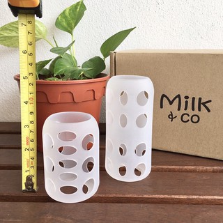 Anti-Slip Silicone Rubber Transparent Cover Wide Neck Glass Bottle