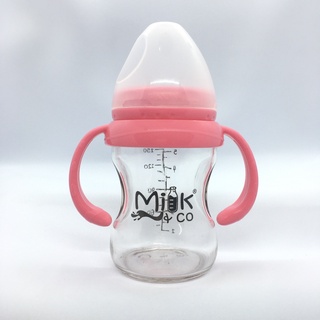 Milk&Co 150ml Wide Neck Glass Feeding Bottle with Handle