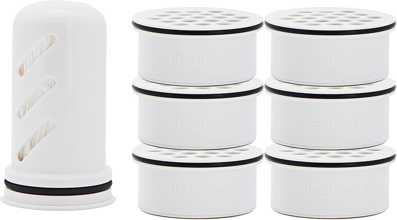 Filtro de repuesto anual para agua, elimina bacterias y contaminantes.