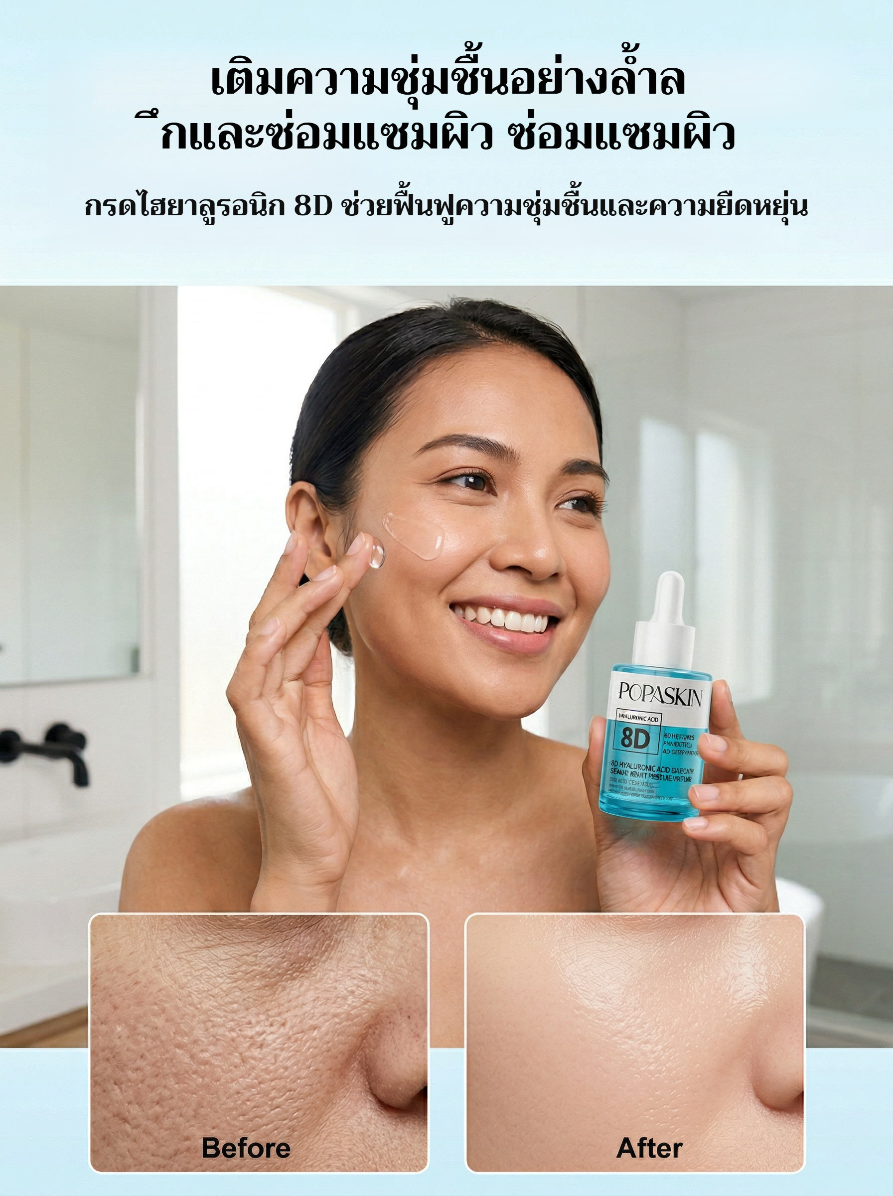 POPASKIN เซรั่มไฮยาหน้าฉ่ำวาว ช่วยฟื้นบำรุงและเติมน้ำให้ผิว