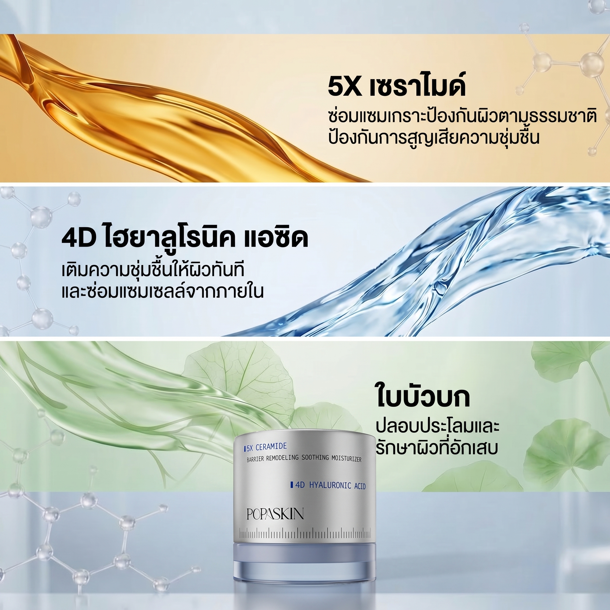  POPASKIN เซ็ตดูโอ้กู้เกราะป้องกันผิว (เซรั่ม + เจลครีม) จบปัญหาผิวแพ้ง่าย ผิวมันขาดน้ำ เติมความชุ่มชื้น 24 ชม-POPASKIN