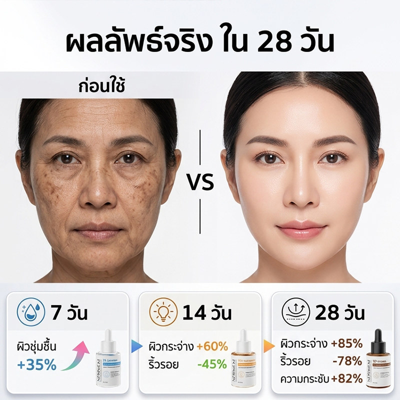POPASKIN ชุดเซรั่มบำรุงผิว เพื่อผิวกระชับ ลดเลือนริ้วรอย ฟื้นบำรุง และกระจ่างใส