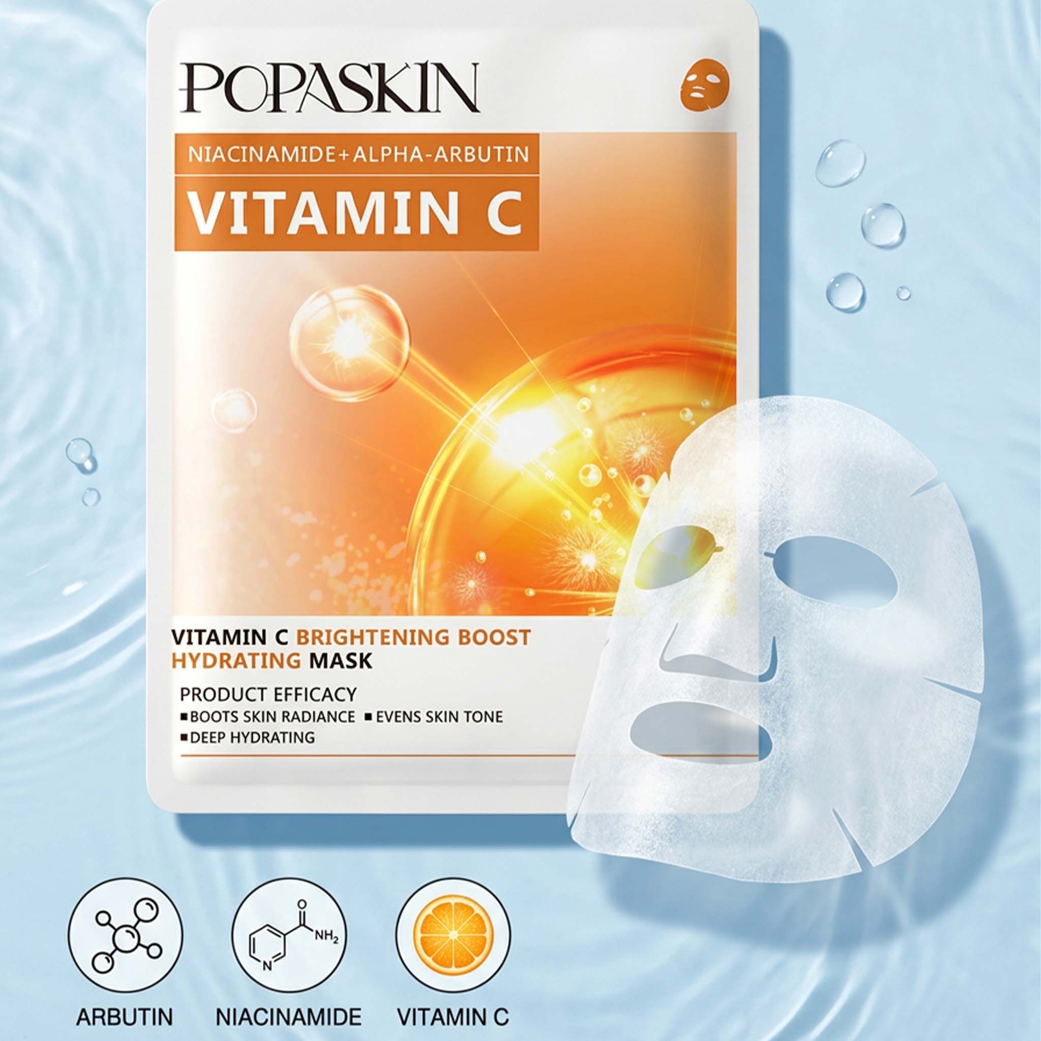 POPASKIN มาส์กหน้ากู้ผิวใสเร่งด่วน ให้ผิวดูโกลว์มีออร่า