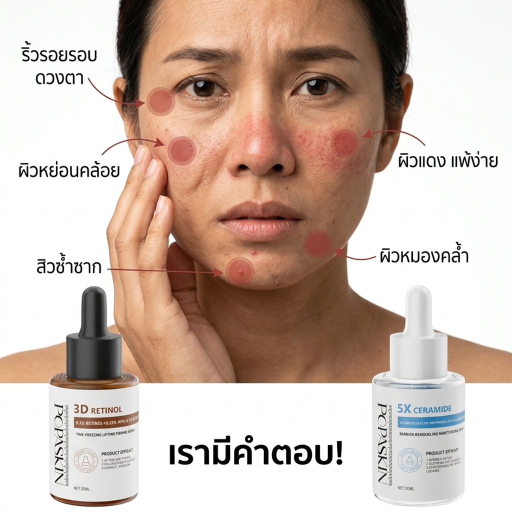 POPASKIN เซตยกกระชับ ลดริ้วรอยและฟื้นบำรุงผิวล้ำลึก-POPASKIN