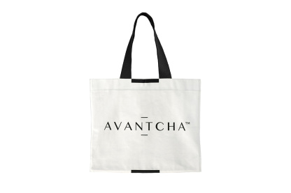 White Organic Recycled Cotton Canvas Tote Bag Large