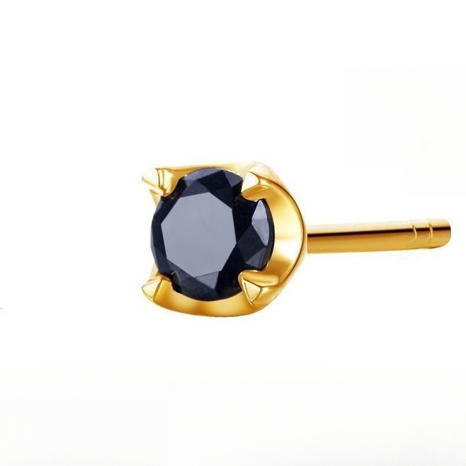 AU750 Gold Carbonado Stud Earrings