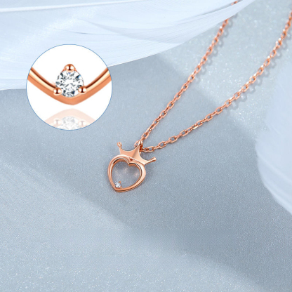 Heart Crown Diamond Pendant