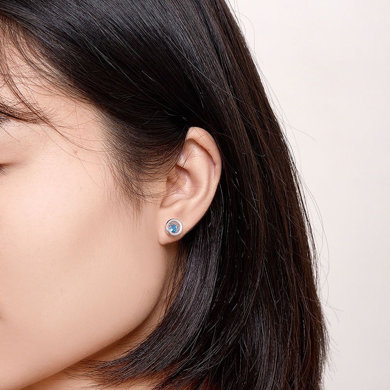 Platinum Topaz Stud Earrings