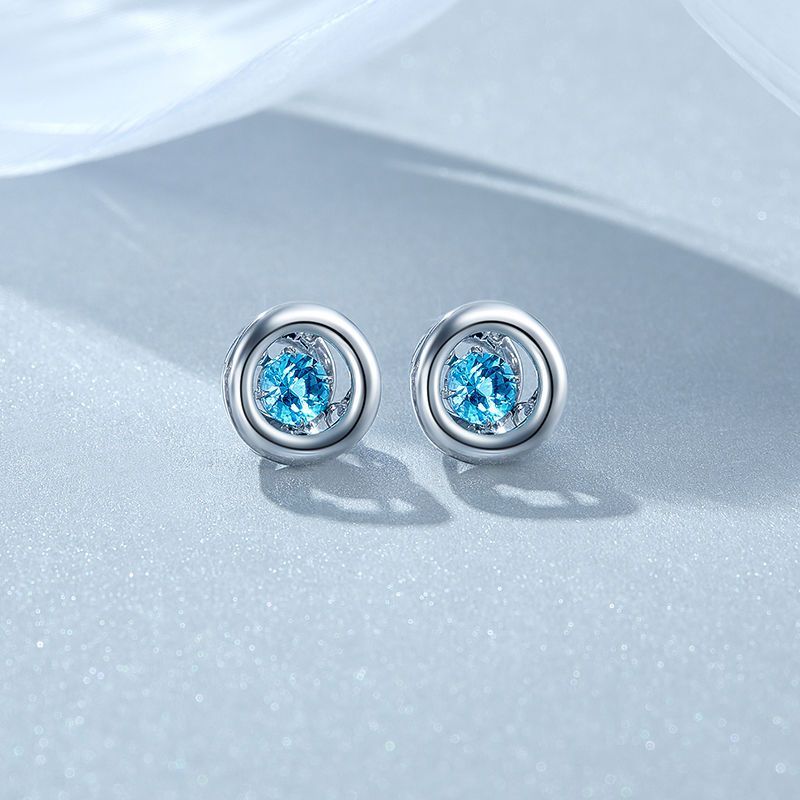 Platinum Topaz Stud Earrings