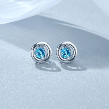 Platinum Topaz Stud Earrings